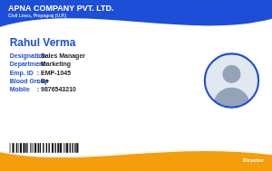 Gurukul Wide employee ID card design
