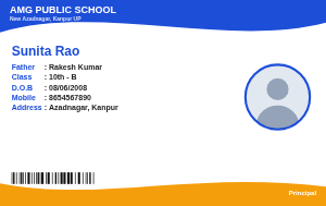 Gurukul Wide school ID card design